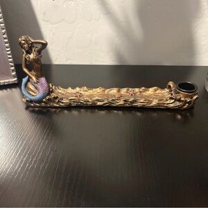 Mermaid Incense Holder - Bronze and Multicolor